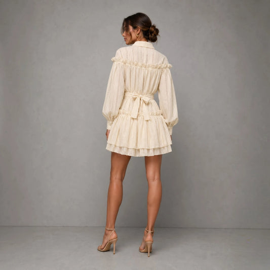 ✨ Clacive Fashion Apricot Cotton Mini Dress – Elegant Loose-Fit Style for Effortless Everyday Chic