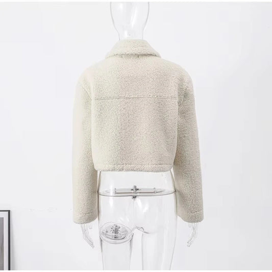 🧥 Women’s Short Faux Wool Winter Coat – Warm, Stylish & Perfect for Everyday Wear in the UK