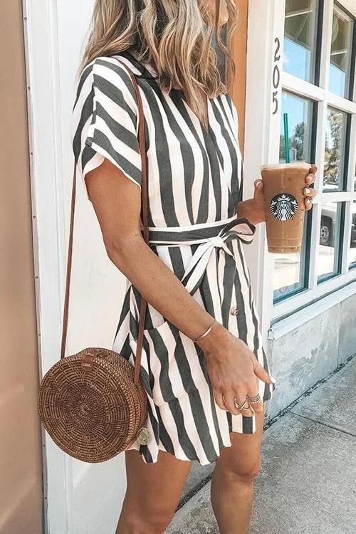 Women's Striped Deep V Strap Dr Sweet n Sle Long Summer Spring New European Faion Princ Skirt Print Dr